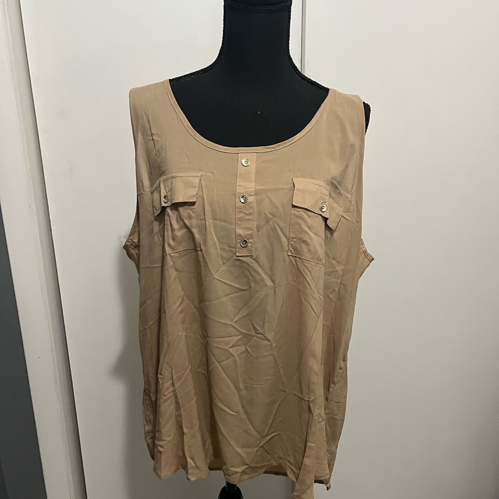 Women's Tan Sleeveless Top
